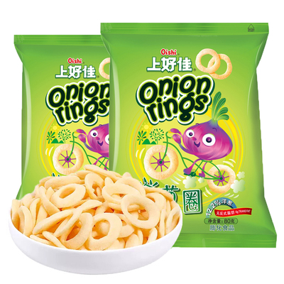 上好佳洋葱圈80g*5袋脆香膨化怀旧儿时童年解馋办公休闲小吃零食