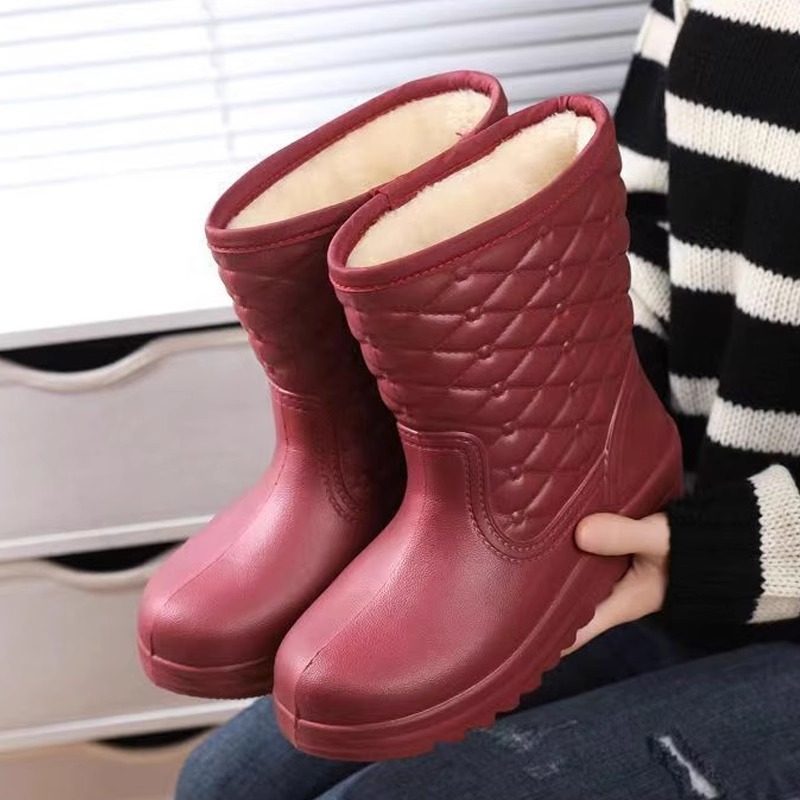 雨鞋女加绒防滑水鞋加厚保暖防水棉雨靴男冬季水靴防寒加厚底胶鞋