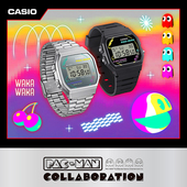 礼物 casio卡西欧旗舰店吃豆人小方块学生男女手表