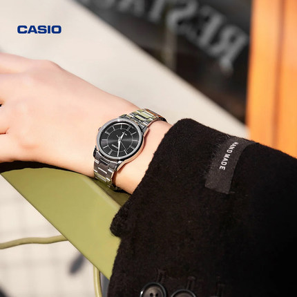 卡西欧旗舰店MTP-1303防水商务情侣电子手表男士石英官网官方正品