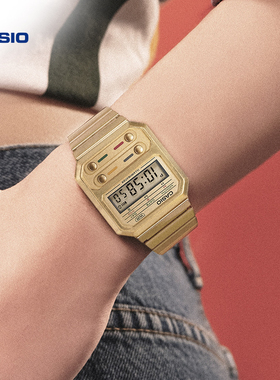 【礼物】casio卡西欧旗舰店吃豆人A100WEPC小方块学生男女手表