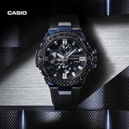 卡西欧旗舰店GST-B100XB太阳能电子考试专用手表官方正品 G-SHOCK