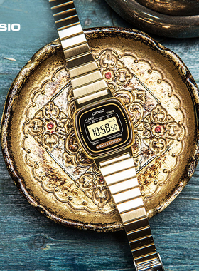 casio卡西欧旗舰店LA670WGA防水复古方块学生小金表女款官方正品