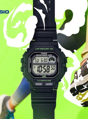 casio卡西欧旗舰店WS-1400H复古方块学生电子手表官网官方正品