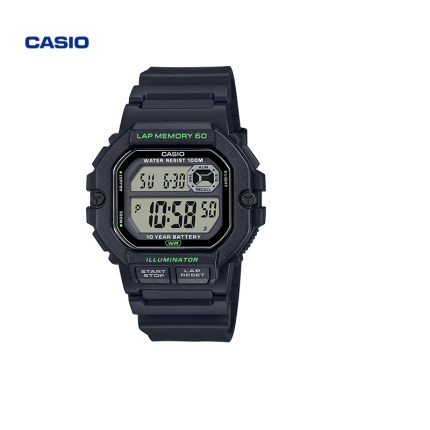 casio卡西欧旗舰店WS-1400H复古方块学生电子手表官网官方正品