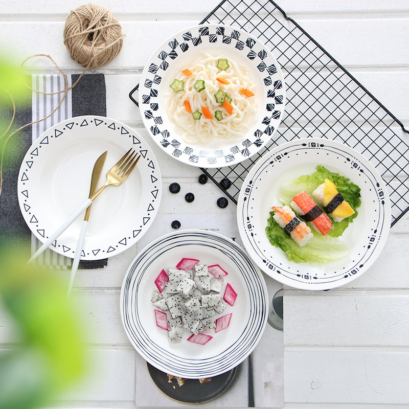 Creative Nordic ceramic household straw hat bone pasta plate