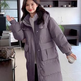 冬季女装2025年新款多巴胺立领连帽羽绒服大码宽松白鸭绒修身外套