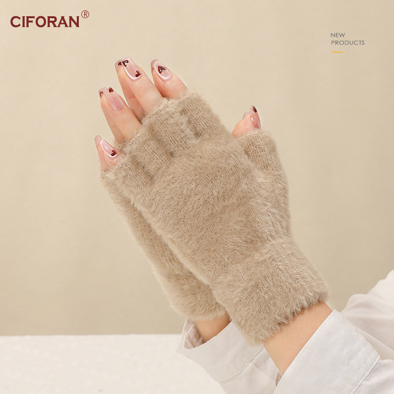 手套女士冬天保暖加绒加厚防寒可爱骑行学生针织冬季翻盖半指手套,服饰配件/皮带/帽子/围巾,手套,淘宝优惠券,粉丝福利购,淘宝优惠卷