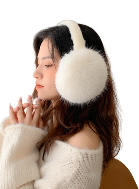 涤纶加大仿狐狸毛保暖耳罩