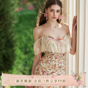 浪漫碎花蕾丝抹胸鱼骨上衣鱼尾半裙套装 法式 摩洛哥花园 LaceMade