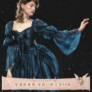 LaceMade 海伦娜闪蝶 法式重工收藏款礼服宫廷风氛围感纱裙连衣裙