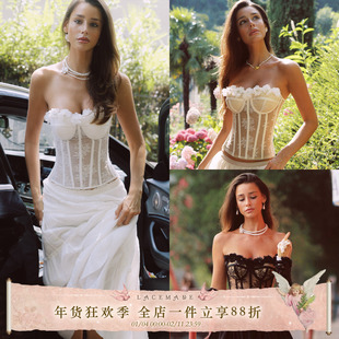 LaceMade 孔雀系列 法式设计感抹胸鱼骨胸衣修身显瘦百搭上衣背心