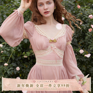 复古浪漫两穿可拆卸防晒袖 法式 少女蕾丝连衣裙 夏日长诗 LaceMade