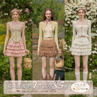 复古风三色镂空叠穿半身裙 法式 搭配夏日单品 千层奶酪 LaceMade