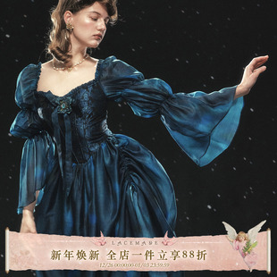 重工收藏款 法式 礼服宫廷风氛围感纱裙连衣裙 海伦娜闪蝶 LaceMade