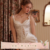 LaceMade 复古罗马神话针织珠光弹力鱼骨连衣裙 圣鸳天使