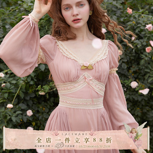 复古浪漫两穿可拆卸防晒袖 法式 少女蕾丝连衣裙 夏日长诗 LaceMade