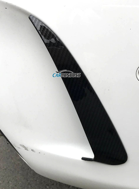 适用奔驰C级 W205后杠包围出风口尾风刀后风刃碳纤维改装外饰车贴