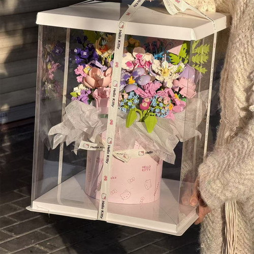 送男女生圣诞礼物积木花束礼盒