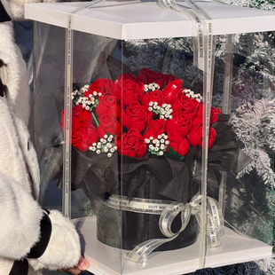 情人节积木花束拼装 感手工DIY新年生日礼物 抱抱桶送女友闺蜜仪式