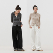 毛衣修身 高领羊驼毛拉链开衫 软糯保暖毛针织外套女冬 美式 INRM