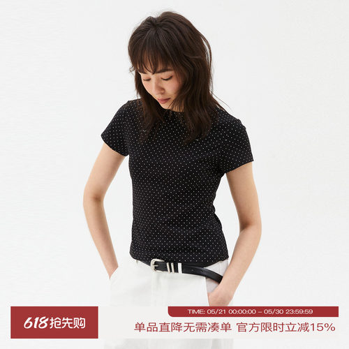 复古休闲修身显瘦短袖T恤女