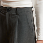 高腰百搭垂感直筒五分休闲裤 短裤 女 简约通勤西装 INRM