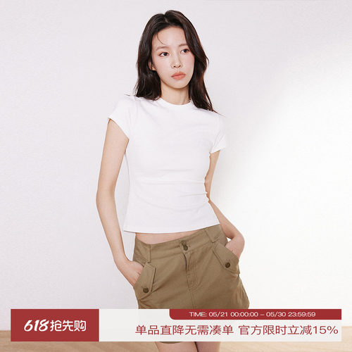 基础紧身常规纯棉女基础短袖