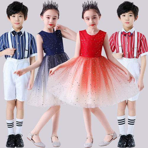 长短袖儿童演出小学生合唱服男女