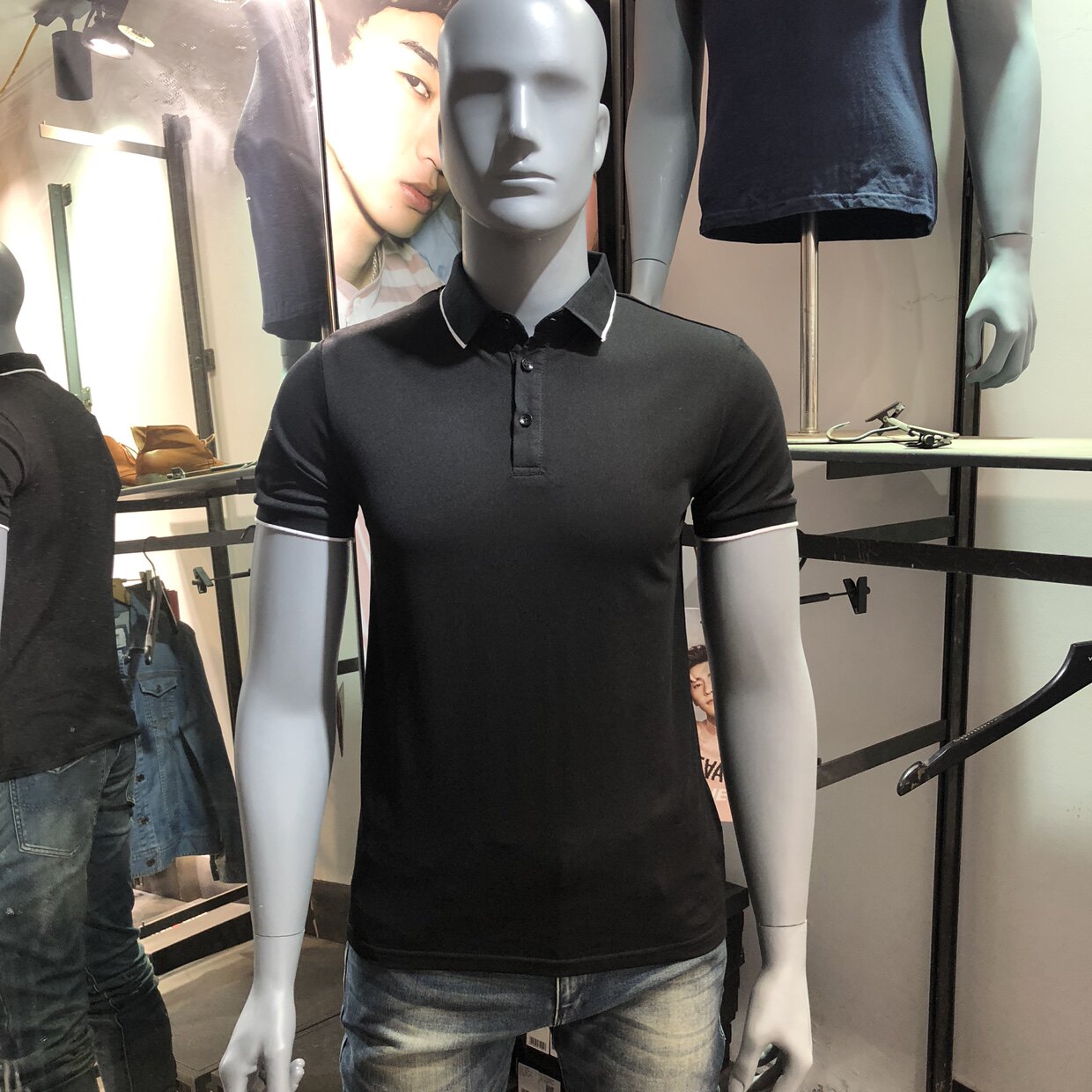 selected思莱德男夏新款纯棉polo衫纯色商务刺绣翻领短袖t恤06503