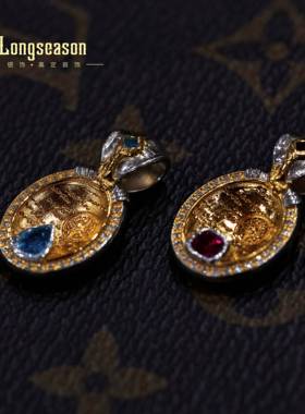 鎏金银饰吊坠轻奢小众设计可定制