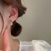 网红ins 豆豆耳环真金电镀银针金属风耳钉2026年新款 潮百搭耳饰女