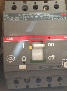 ABB现货空开 S塑壳断路器 61302097 S2N160 R160 TM 10Ith PMP 3P