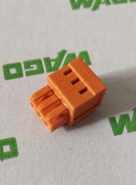 现货 德国正品孔型3极连接器734-203阻燃3p橙色3.81mm接线端子排