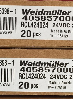 德国魏德米勒继电器RCL424024 订货号4058570000 DC24V 8脚针正品