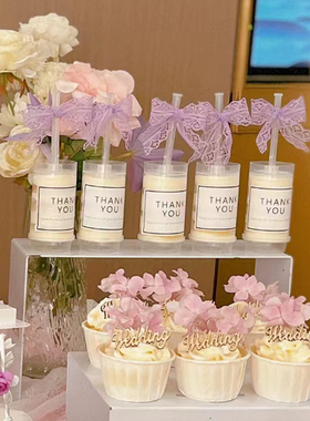 wedding字牌纸杯蛋糕装饰插件紫色婚礼甜品台布置推推乐蝴蝶结