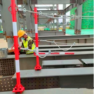 钢结构生命线支架钢结构安全绳支架钢结构放坠落立柱 生命线立杆