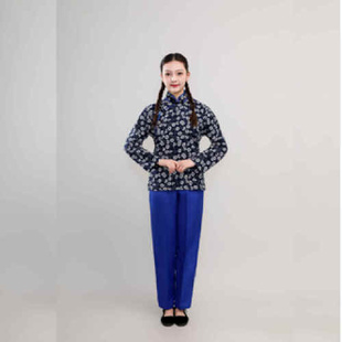 民国旧社会百姓服装话剧演出服舞台装民族复古风涤纶套装古装老式