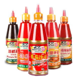 茄汁汉堡手抓饼炸薯条蘸酱商用家用瓶装 盛记番茄沙司500g 辣椒酱