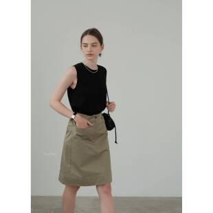 简约复古法式 休闲显瘦色字裙a学院短裙搭 半裙黑中裙百通勤夏087季