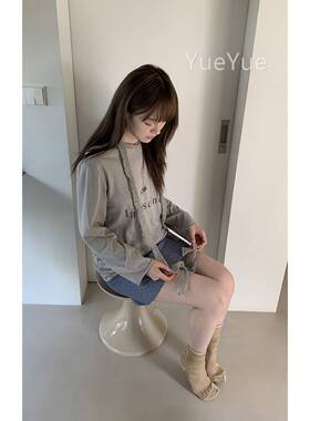 Helloo Eato 韩版腰复古波点短裙2025春夏浅蓝高显瘦半a字裙EM278