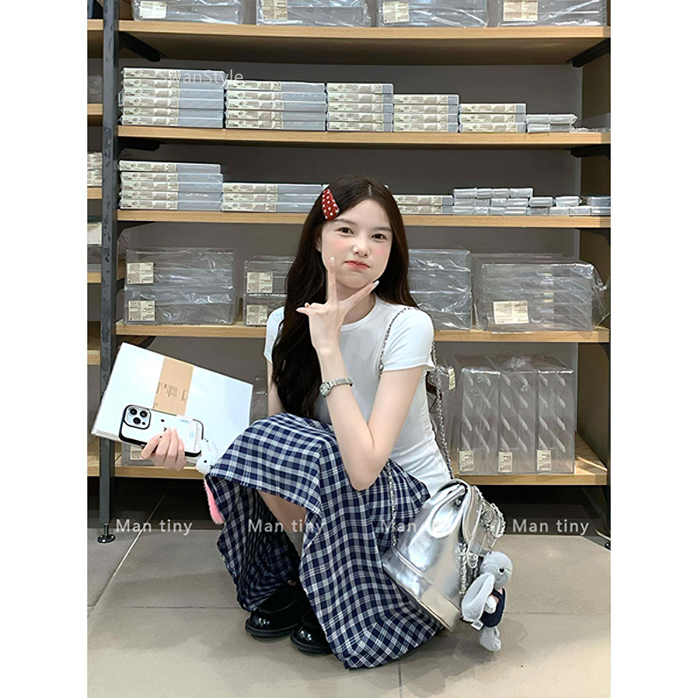 韩清风hic一妹整套纯AZ776990系乖乖穿搭短袖上衣蛋糕半身裙初夏