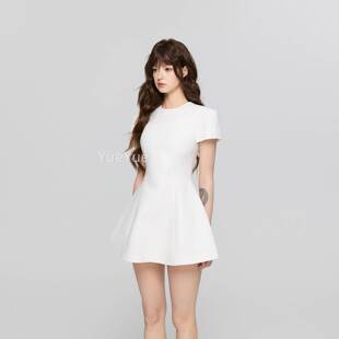 avnemAQ131ent/立裁短袖e连衣气质收腰裙瘦A显字裙夏季