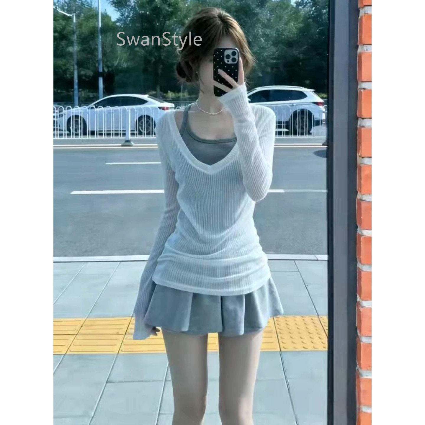 色巨好看白罩半978978身连衣衫裙子女新夏季2026款早春韩系穿搭套