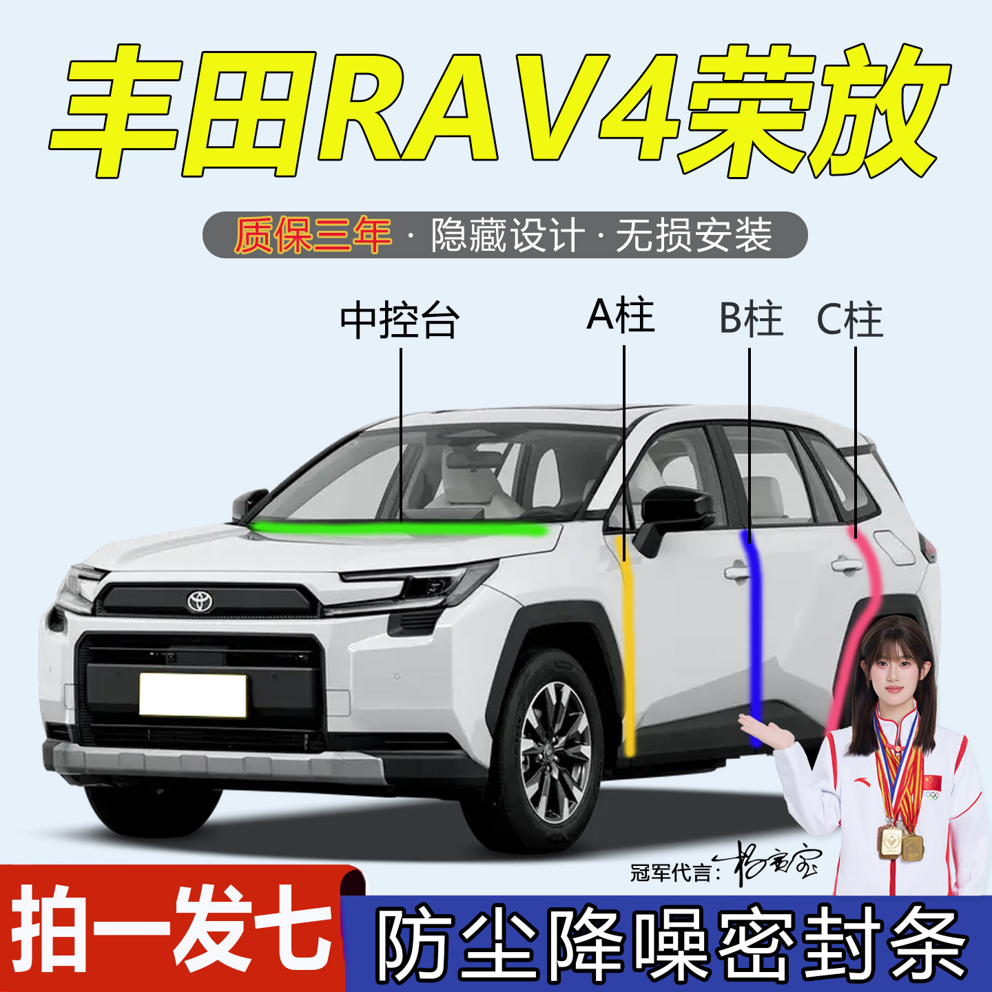 丰田RAV4荣放全汽车门隔音密封条