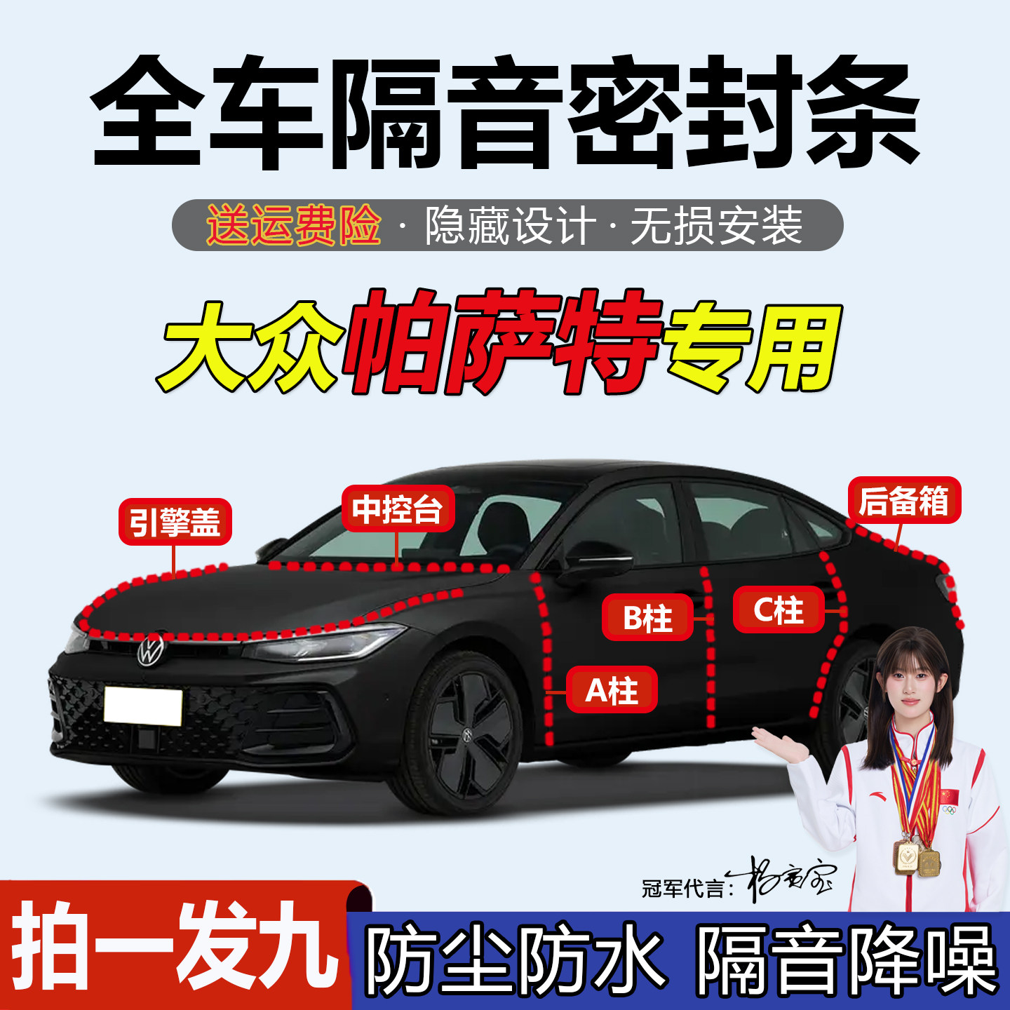 大众帕萨特汽车BC柱中控台密封条