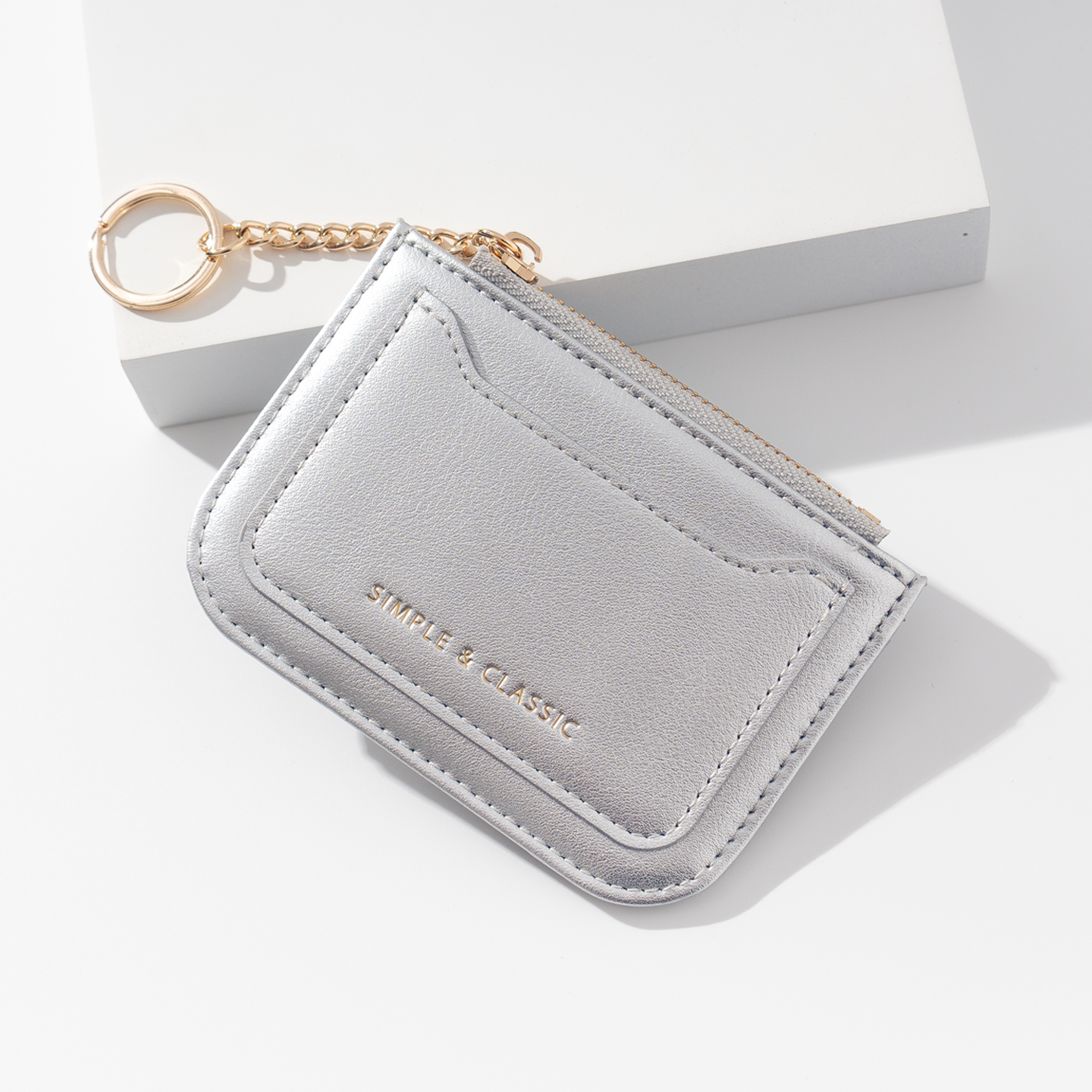 韩系极简小卡包一片式证件卡夹