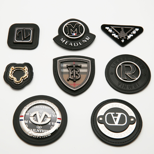 高品质金属手缝标服装辅料皮标布贴DIY补丁贴鞋靴箱包装饰PU皮牌