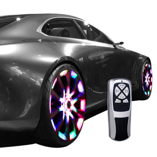 定制汽车轮毂爆闪灯轮胎氛围灯太阳能免接线改装饰通用一套拍四只