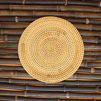 Vietnamese autumn rattan woven coasters, plate MATS, bowl MATS, heat insulation MATS, placemats, tea cup holders, and purple clay teapot MATS set thumbnail 5